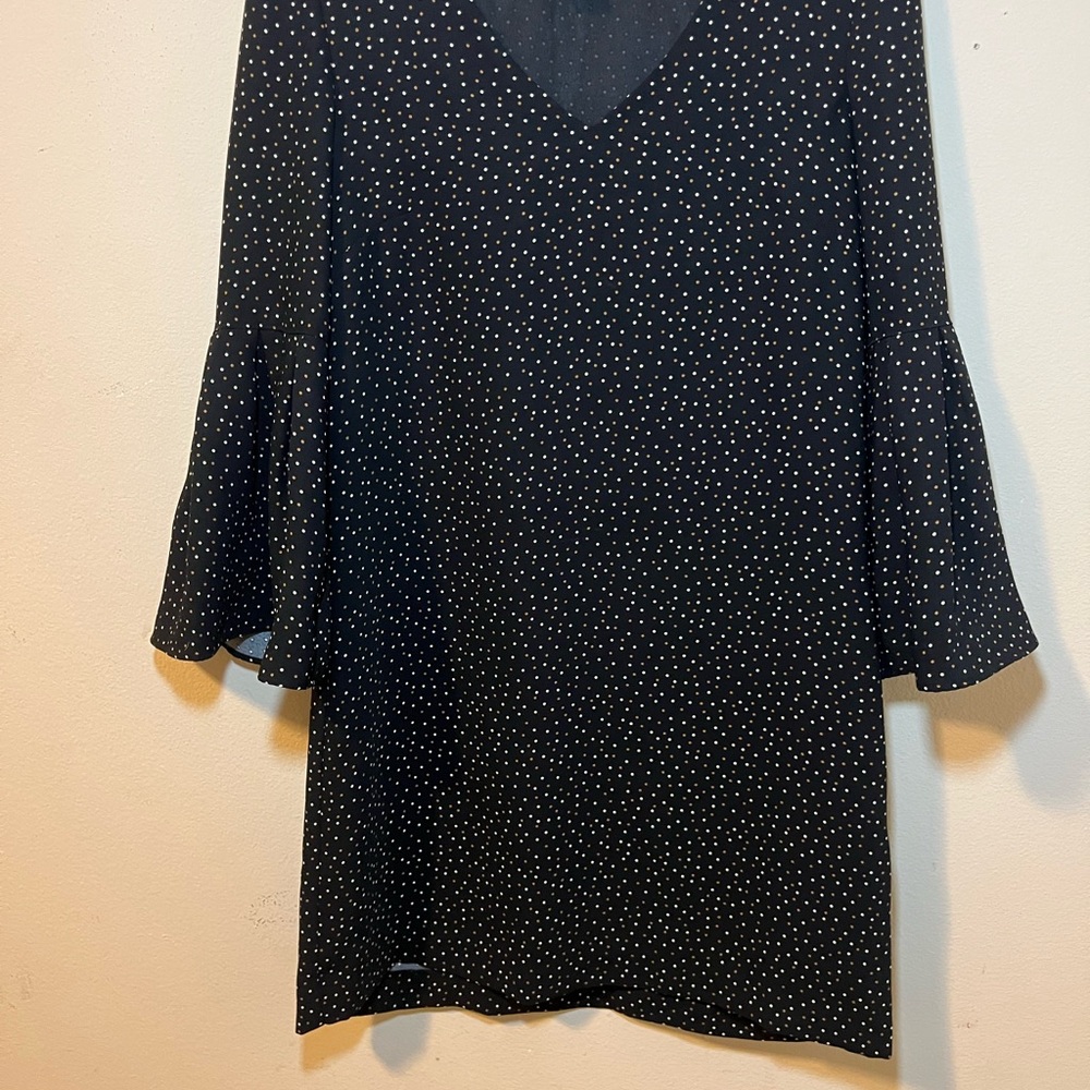 H&M Black Blouse with White Dots